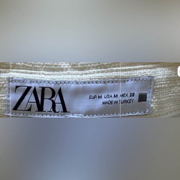 Zara Cream Button-Up Shirt/Jacket, Medium - Picture 6 of 8